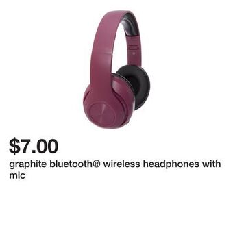 Five Below Graphite bluetooth® wireless headphones with mic offer