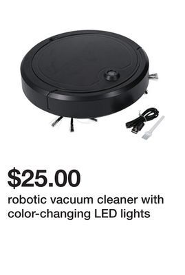 Five Below Robotic vacuum cleaner with color-changing led lights offer