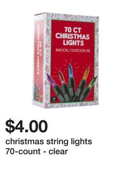 Five Below Christmas string lights 70-count - clear offer