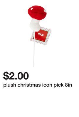 Five Below Plush christmas icon pick 8in offer
