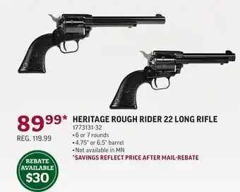 Sportsman's Warehouse Heritage rough rider 22 long rifle offer