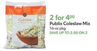 Publix Publix Coleslaw Mix 16-oz. pkg. offer