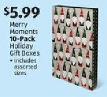 Aldi Merry Moments 10-Pack Holiday Gift Boxes offer
