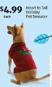 Aldi Heart to Tail Pet Sweater offer