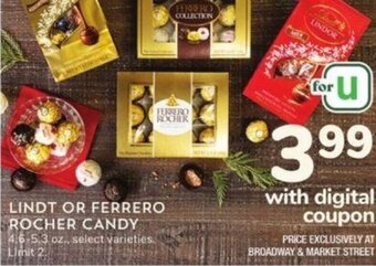 Albertsons Lindt or Ferrero Rocher Candy offer