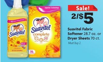 Family Dollar Suavitel fabric softener 28.7 oz. or dryer sheets 70 ct. offer