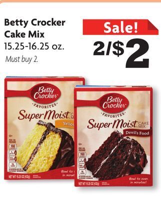Family Dollar Betty crocker cake mix offer