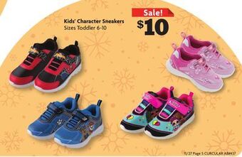 Family Dollar Kids' character sneakers offer