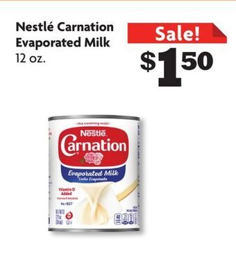 Family Dollar Nestlé carnation evaporated milk offer