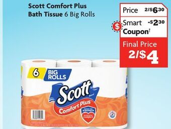 Family Dollar Scott comfort plus bath tissue offer