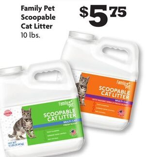 Family Dollar Family pet scoopable cat litter offer