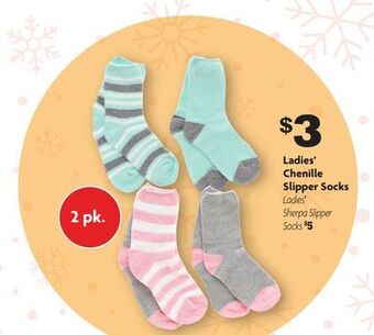 Family Dollar Ladies' chenille slipper socks offer