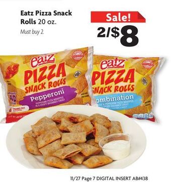 Family Dollar Eatz pizza snack rolls offer