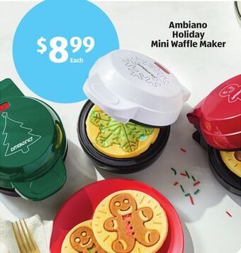 Aldi Ambiano holiday mini waffle maker offer