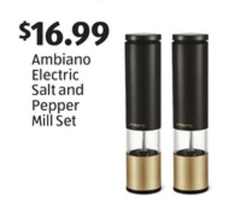 Aldi Ambiano electric salt and pepper mill set offer