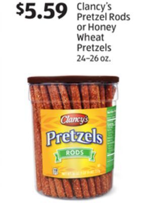 Aldi Clancy's pretzel rods or honey wheat pretzels offer