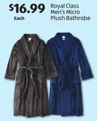 Aldi Royal class men's micro plush bathrobe offer