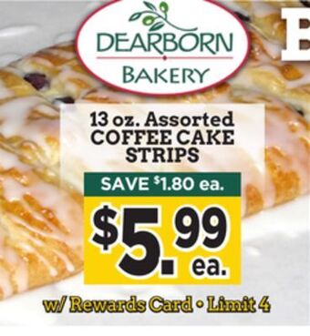 Dearborn Market Coffee cake strips offer