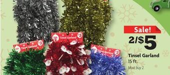 Family Dollar Tinsel garland offer