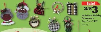 Family Dollar Individual holiday ornaments offer