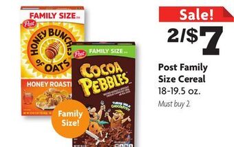 Family Dollar Post family size cereal offer