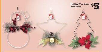 Family Dollar Holiday wire shape with floral offer