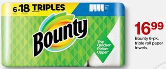Target Bounty 6-pk. triple roll paper towels offer