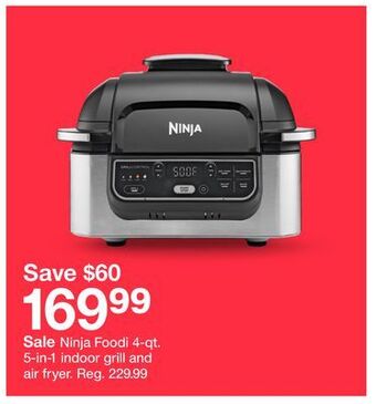 Target Ninja foodi 4-qt. 5-in-1 indoor grill and air fryer offer