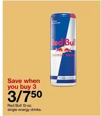 Target Red bull 12-oz. single energy drinks offer