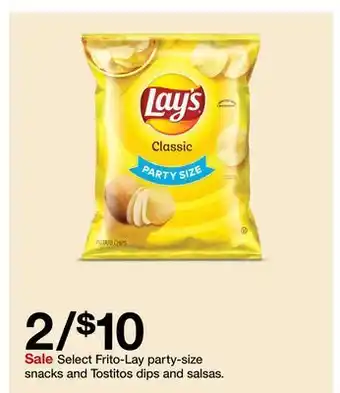 Target Select frito-lay party-size snacks and tostitos dips and salsas offer