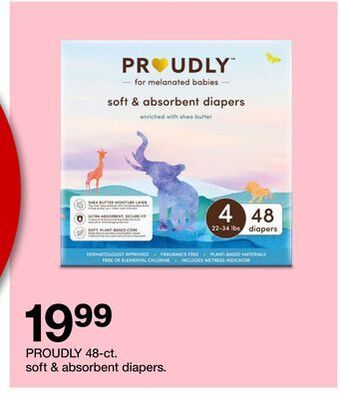 Target Proudly 48-ct. soft & absorbent diapers offer