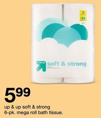 Target Up & up soft & strong 6-pk. mega roll bath tissue offer