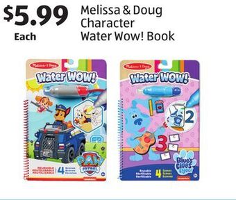Aldi Melissa & doug character water wow! book offer