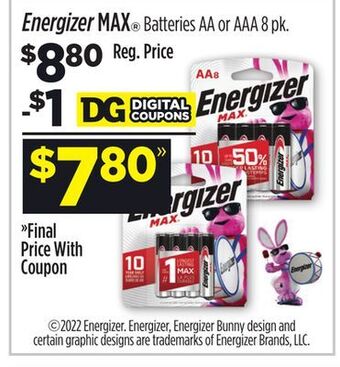 Dollar General Energizer max® offer