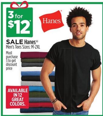 Dollar General Hanes® men's tees offer