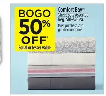 Dollar General Comfort bay® sheet sets offer