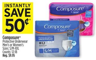 Dollar General Composure™ protective underwear offer