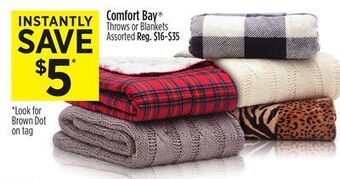 Dollar General Comfort bay® throws or blankets offer