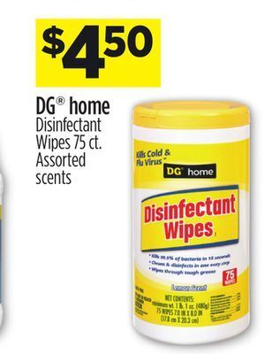 Dollar General Dg® home disinfectant wipes offer
