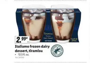 Lidl Italiamo Frozen Dairy Dessert, Tiramisu offer