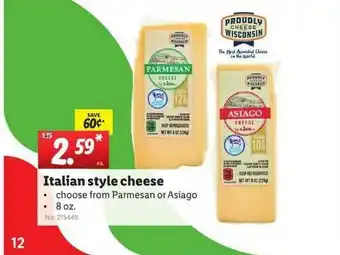 Lidl Italian Style Cheese offer