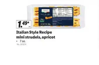 Lidl Italian Style Recipe Mini Strudels, Apricot offer