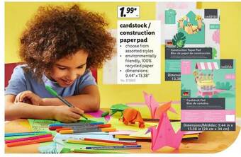 Lidl Cardstock - Construction Paper Pad offer