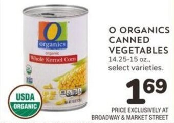 Albertsons O Organics Canned Vegetables 14.25-15 oz. offer