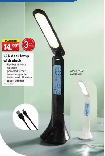 Lidl Led Desk Lamp With Clock offer