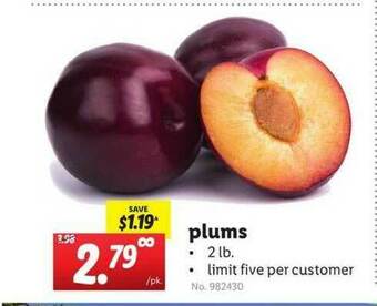 Lidl Plums offer