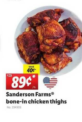 Lidl Sanderson Farms® Bone-In Chicken Thighs offer