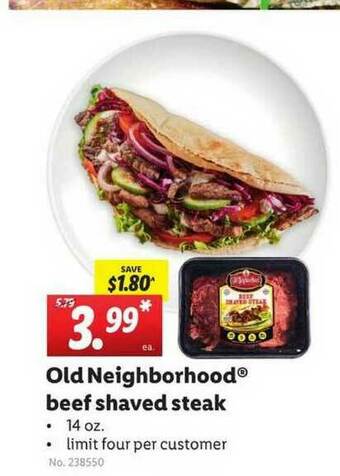 Lidl Old Neighborhood® Beef Shaved Steak offer