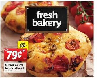 Lidl Tomato & Olive Focaccia Bread offer