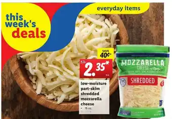 Lidl Low-Moisture Part-Skim Shredded Mozzarella Cheese offer